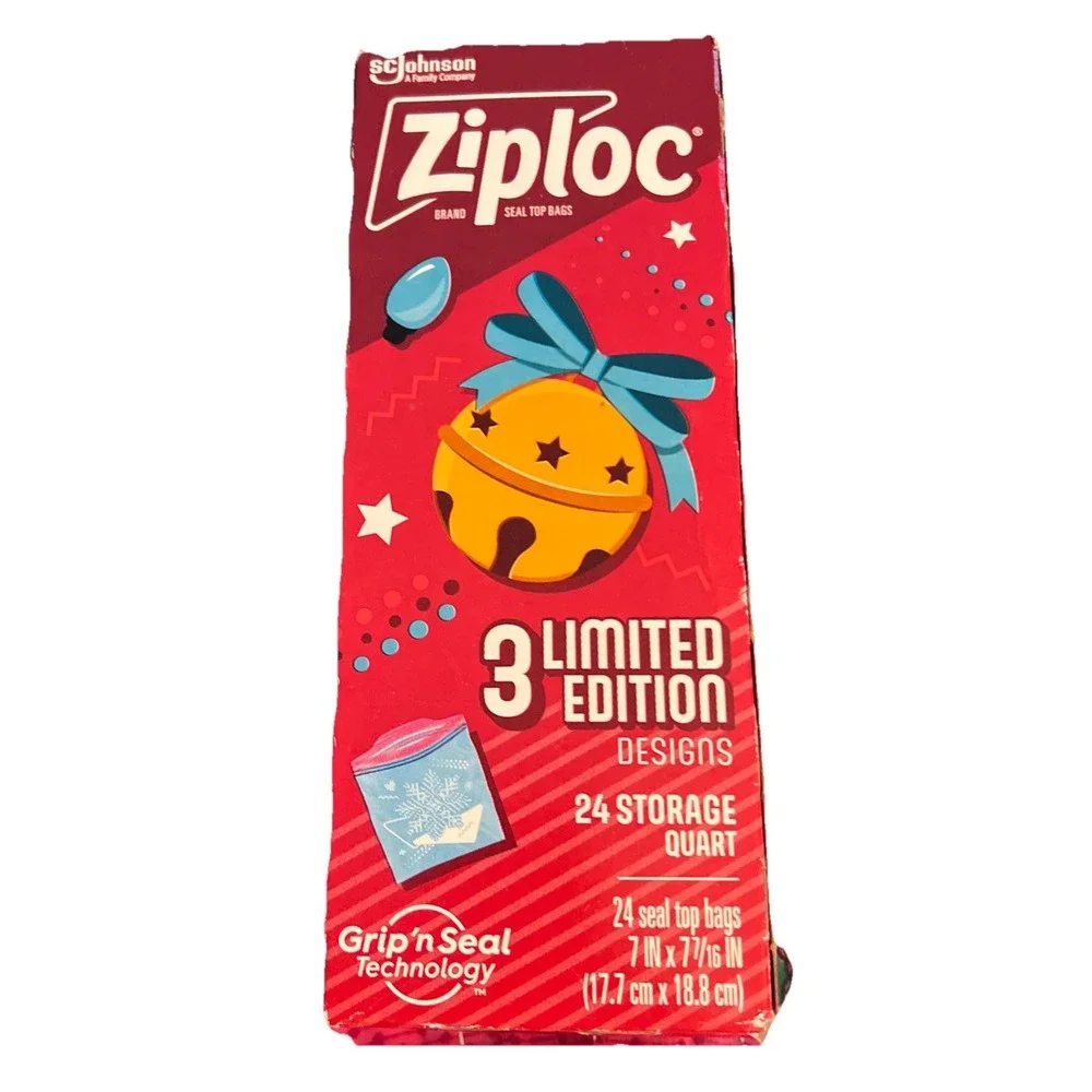 Ziploc‎ Holiday Storage Bags 3 Limited Edition Designs 24 (1-Quart)